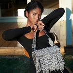 Angelica Pearl Chandelier Handbag - Black,Handbags, Sassy Jones,