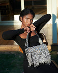 Angelica Pearl Chandelier Handbag - Black,Handbags, Sassy Jones,