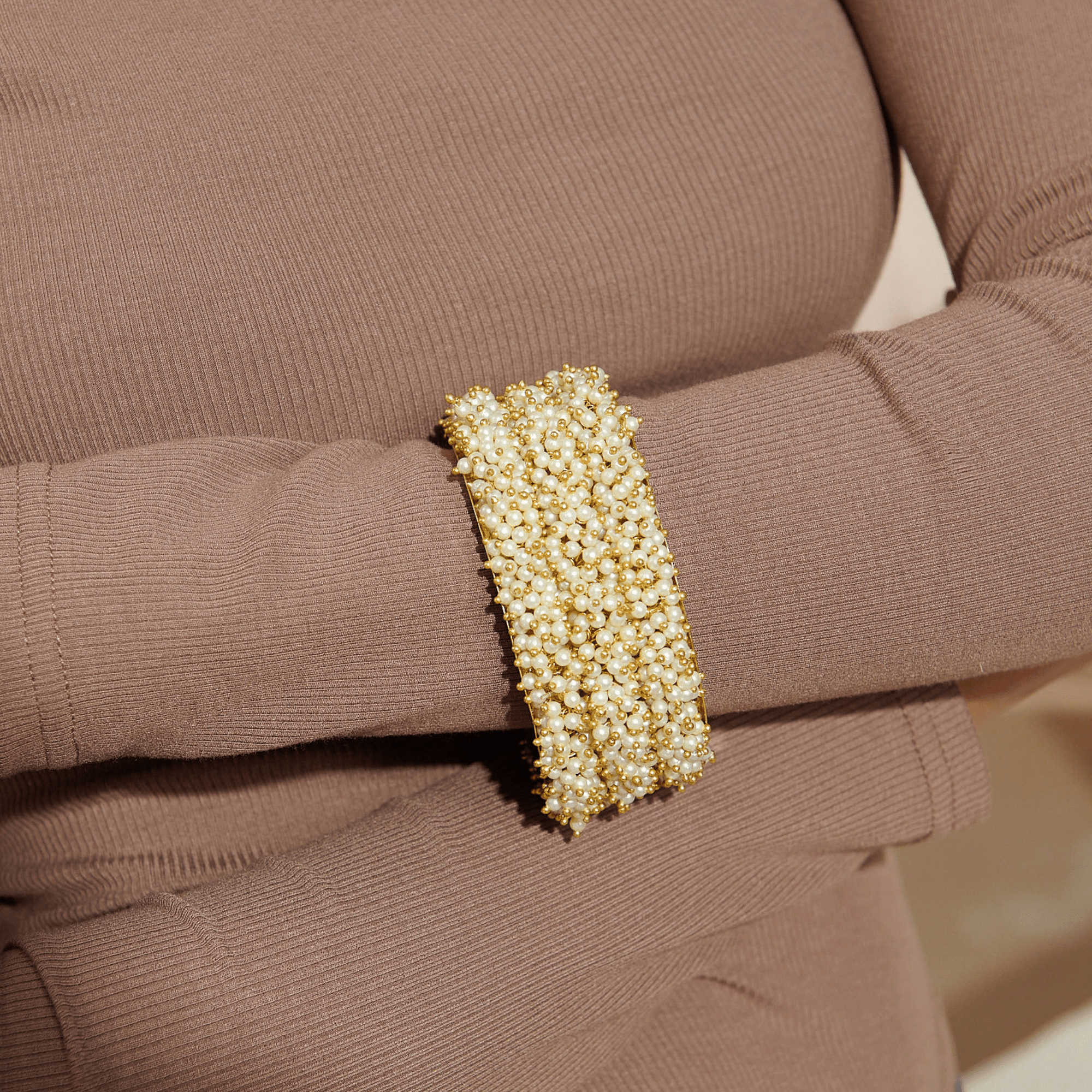 Angelica Pearl Encrusted Bangle,Bracelets, Sassy Jones,