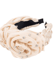 Angelique Ruffle Headband - Ivory,Headbands, Sassy Jones,