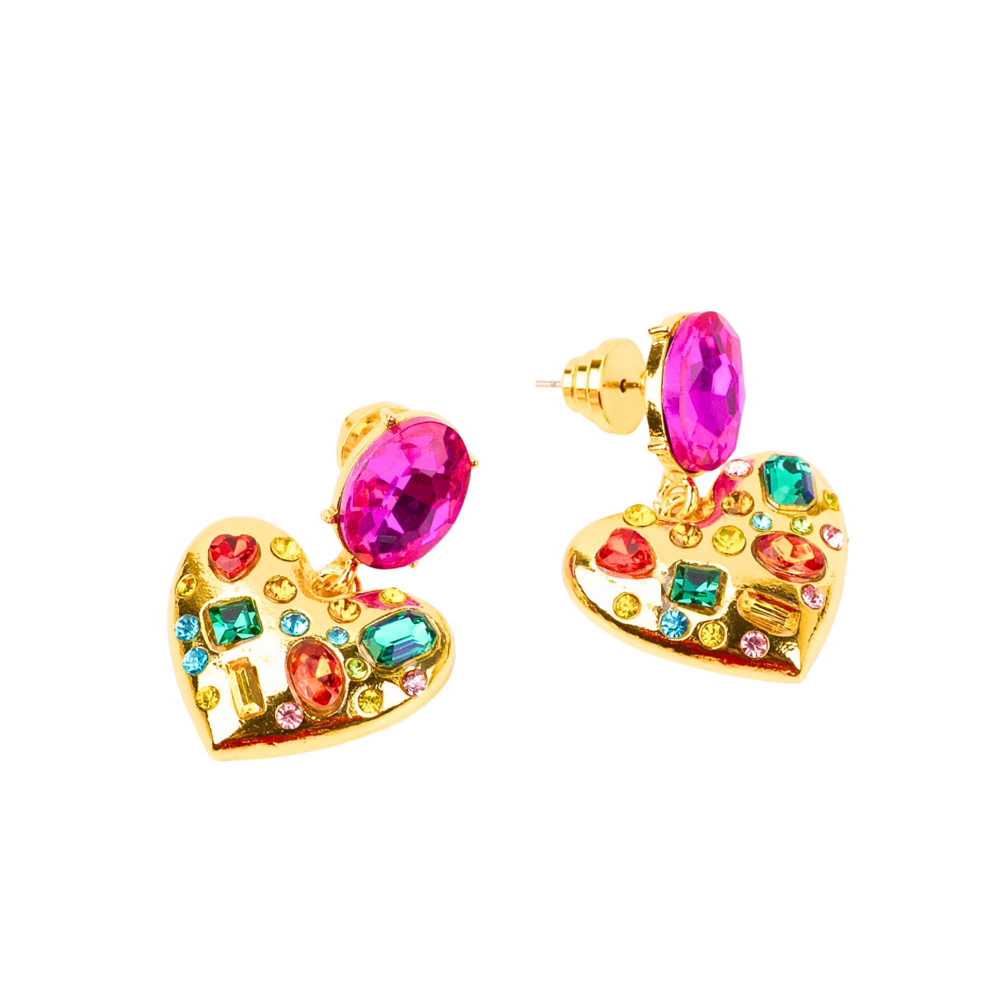 Arabella Crystal Heart Dangles,Earrings, Sassy Jones,