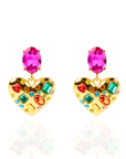 Arabella Crystal Heart Dangles,Earrings, Sassy Jones,