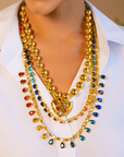 Arabella Crystal Heart Layer Chain,Necklaces, Sassy Jones,