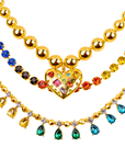 Arabella Crystal Heart Layer Chain,Necklaces, Sassy Jones,