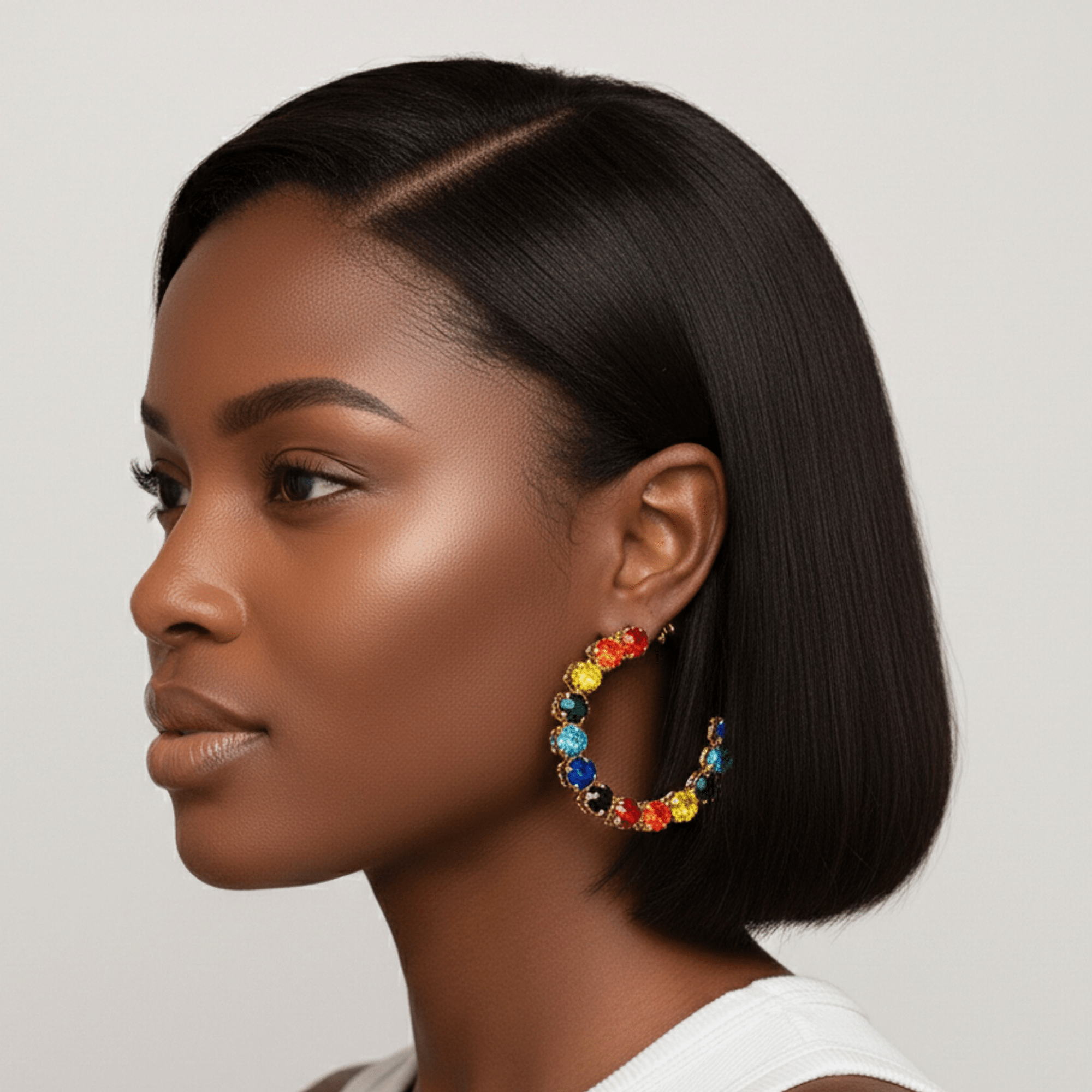 Arabella Crystal Hoops,Earrings, Sassy Jones,