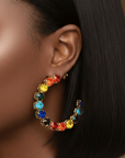 Arabella Crystal Hoops,Earrings, Sassy Jones,