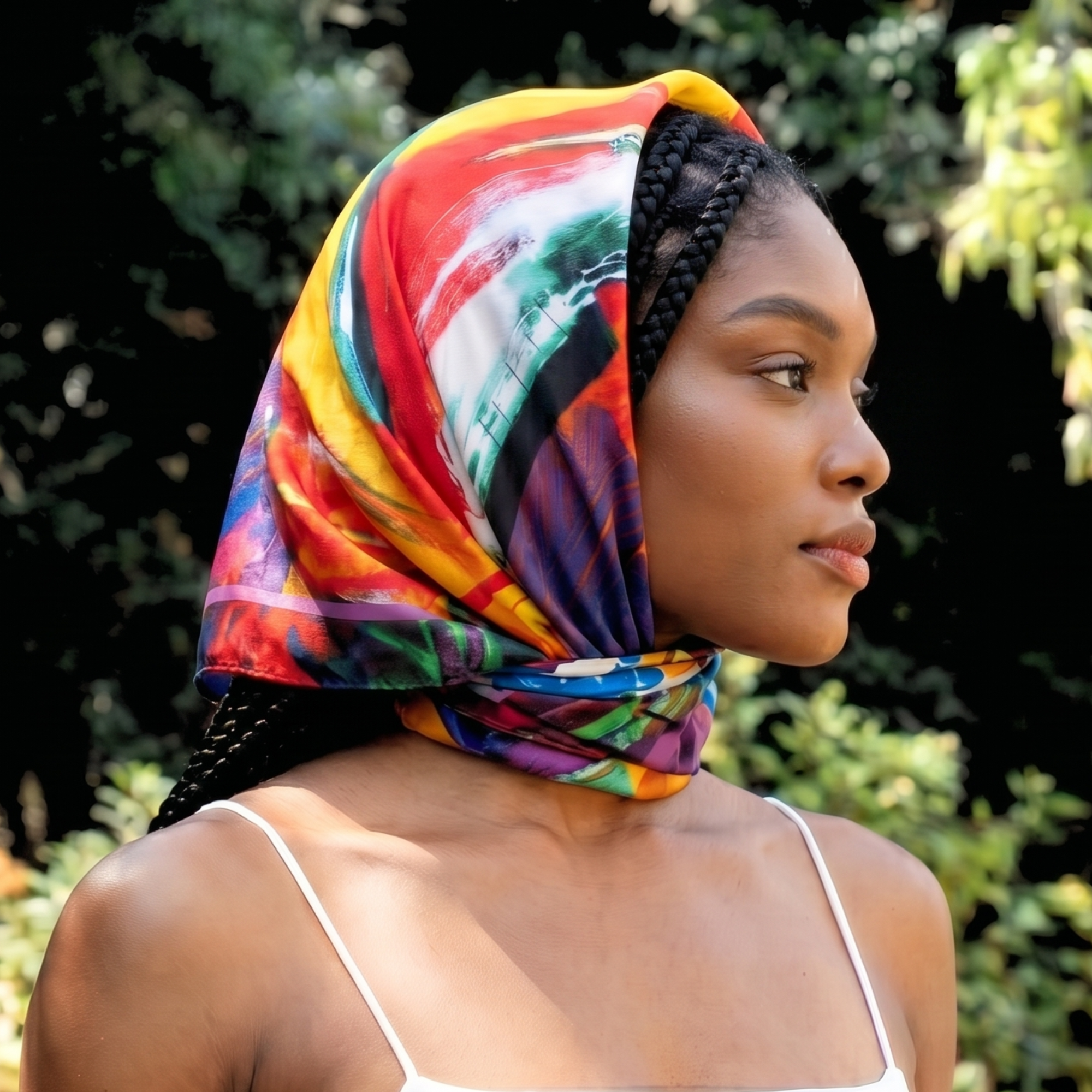 Aria Splash Luxe Scarf 33" x 33",Scarves, Sassy Jones,