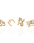 Asili 4pc Midi Adjustable Ring Set - Wired Gold,Rings, Sassy Jones,