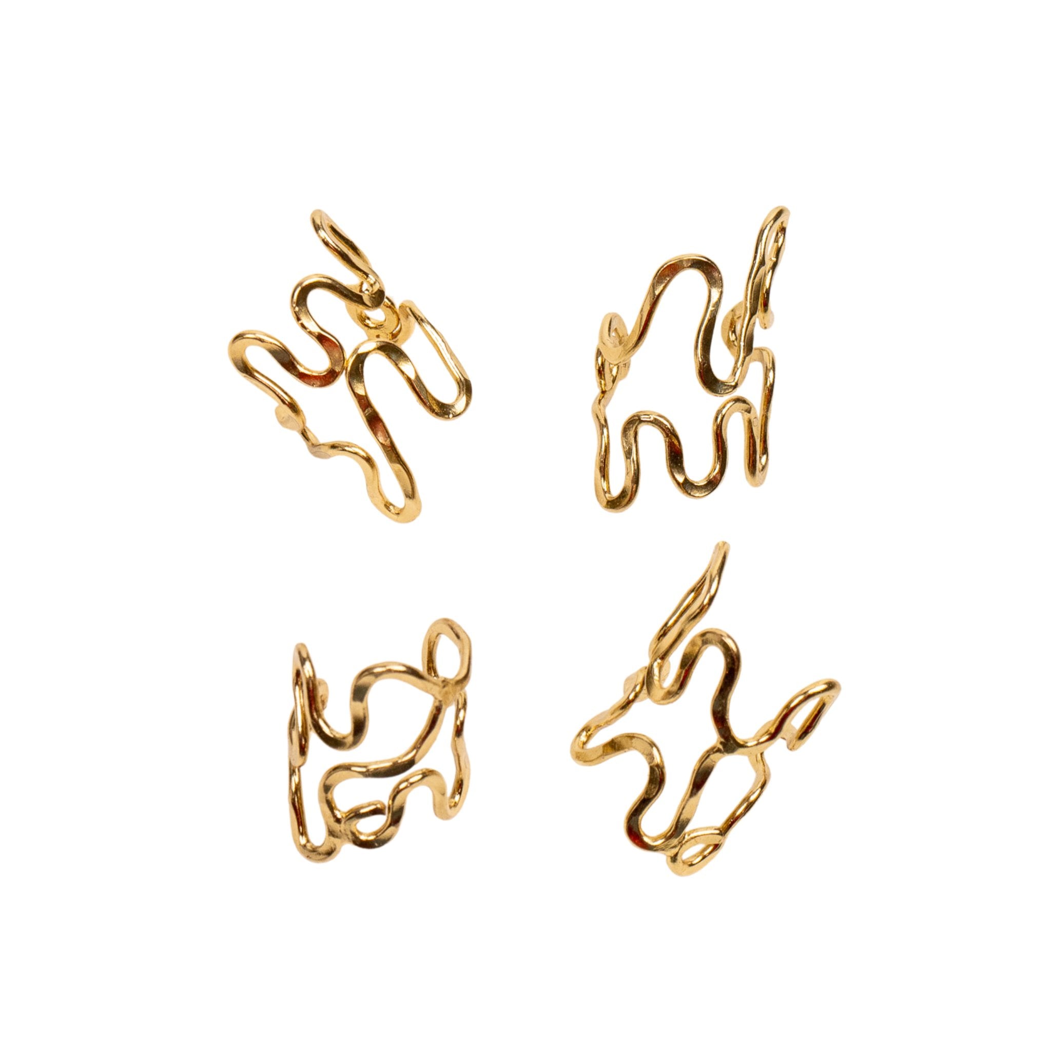 Asili 4pc Midi Adjustable Ring Set - Wired Gold,Rings, Sassy Jones,