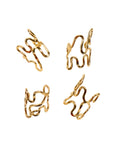 Asili 4pc Midi Adjustable Ring Set - Wired Gold,Rings, Sassy Jones,