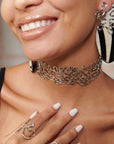 Asili Adjustable Statement Choker - Wired Silver,Necklaces, Sassy Jones,