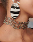 Asili Adjustable Statement Choker - Wired Silver,Necklaces, Sassy Jones,