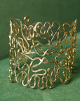 Asili Adjustable Statement Cuff - Wired Gold,Bracelets, Sassy Jones,