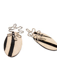 Asili Leather Mohair Statement Earrings - Zebra / Wired Silver,Earrings, Sassy Jones,