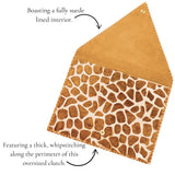 Asili Mohair Leather Envelope Clutch - Giraffe,Handbags, Sassy Jones,