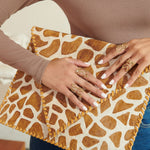 Asili Mohair Leather Envelope Clutch - Giraffe,Handbags, Sassy Jones,