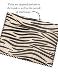 Asili Mohair Leather Envelope Clutch - Zebra,Handbags, Sassy Jones,