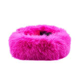 Aspen Pure Fox Fur Adjustable Headband - Sassy Hot Pink