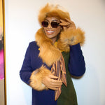 Aspen Fur and Leather Gloves - Cognac,, Sassy Jones,