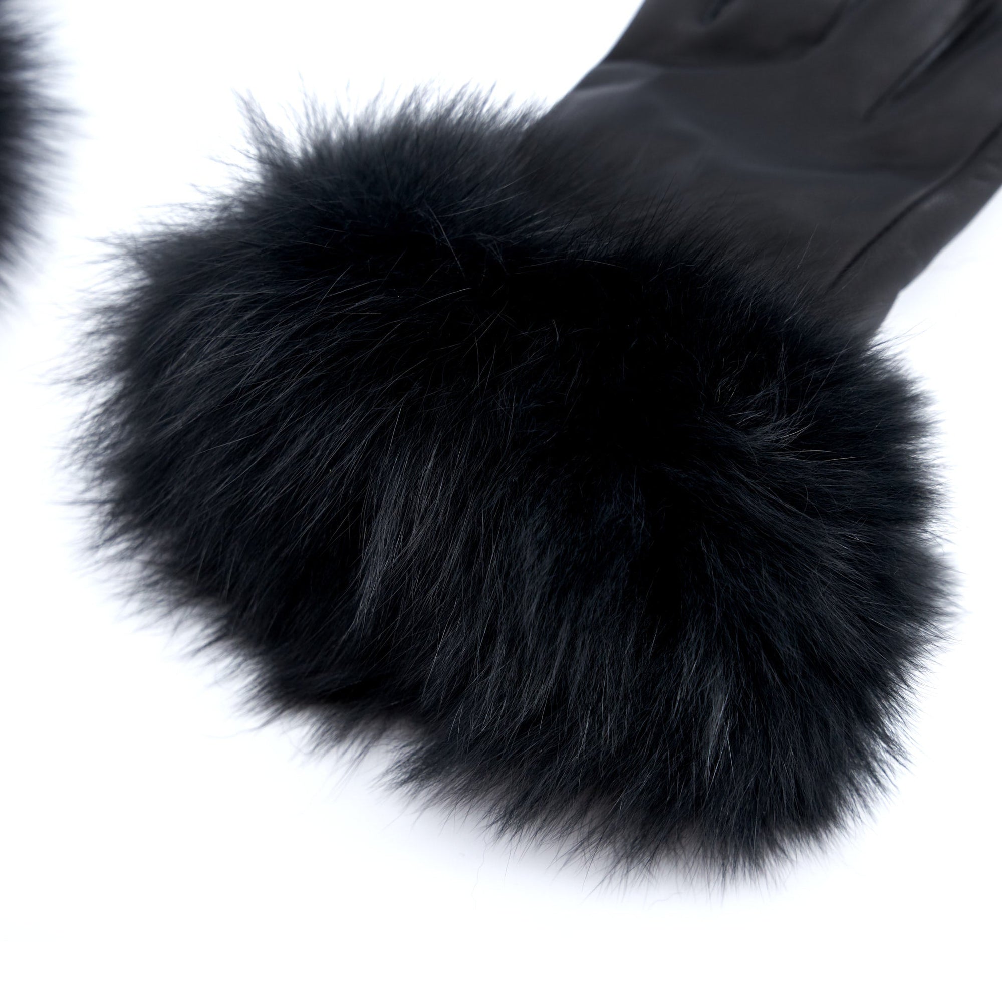 Aspen Fur and Leather Gloves - Black,Headbands, Sassy Jones,