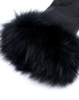 Aspen Fur and Leather Gloves - Black,Headbands, Sassy Jones,