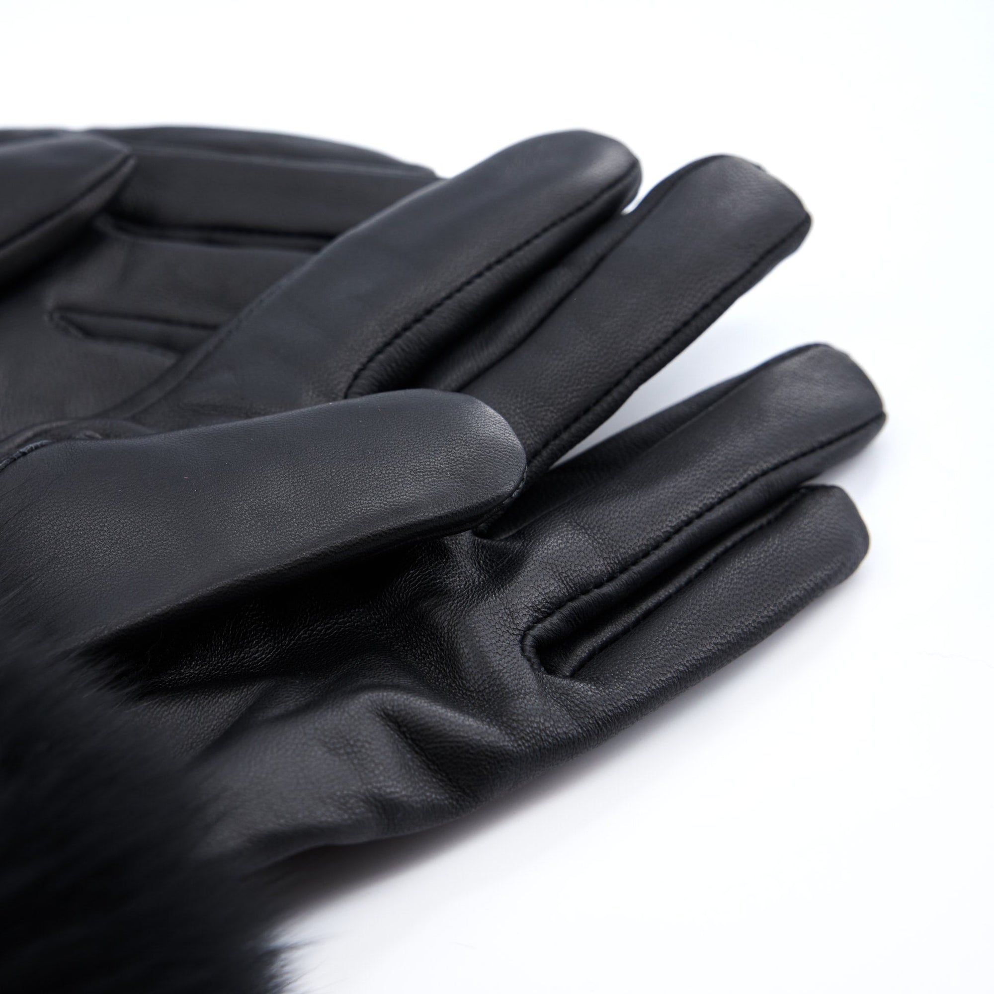 Aspen Fur and Leather Gloves - Black,Headbands, Sassy Jones,