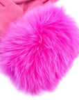 Aspen Fur and Leather Gloves - Hot Pink,, Sassy Jones,