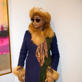 Aspen Pure Fur Shawl Collar w/ Separable Scarf - Affluent Cognac