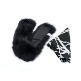 Aspen Pure Fur Shawl Collar w/ Separable Scarf - Lavish Black