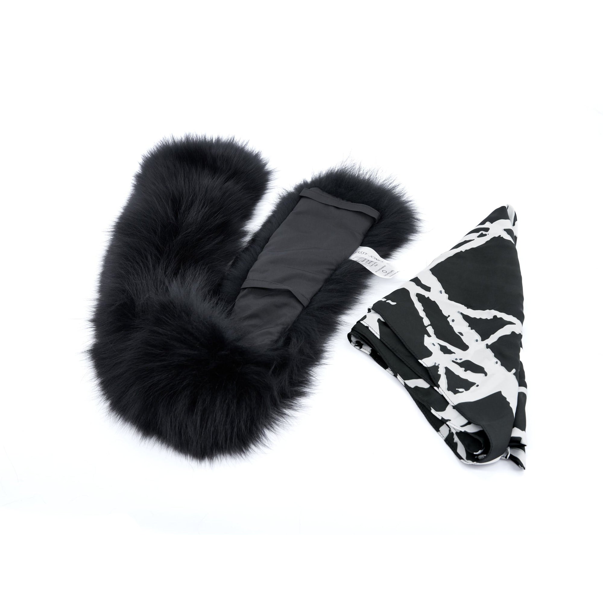 Aspen Fur Scarf Shawl Collar - Black,Headbands, Sassy Jones,