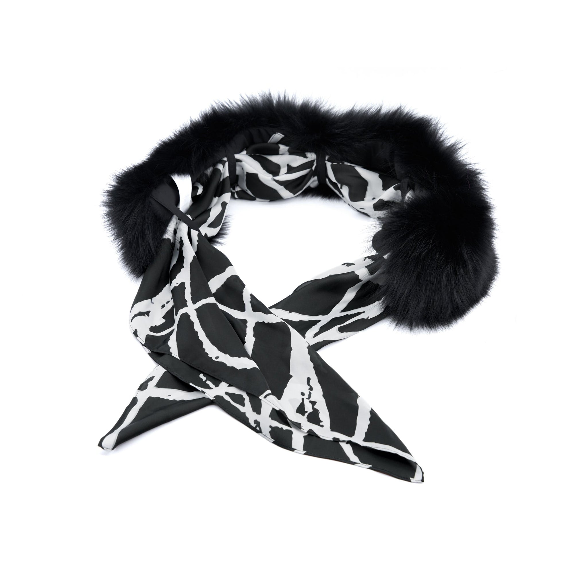 Aspen Fur Scarf Shawl Collar - Black,Headbands, Sassy Jones,