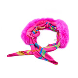 Aspen Pure Fur Shawl Collar w/ Separable Scarf - Sassy Hot Pink