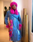 Aspen Fur Scarf Shawl Collar - Hot Pink,Scarves, Sassy Jones,