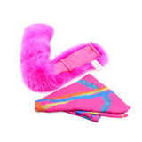 Aspen Pure Fur Shawl Collar w/ Separable Scarf - Sassy Hot Pink