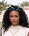 Astoria Regal Bloom Headband - Emerald,Headbands, Sassy Jones,