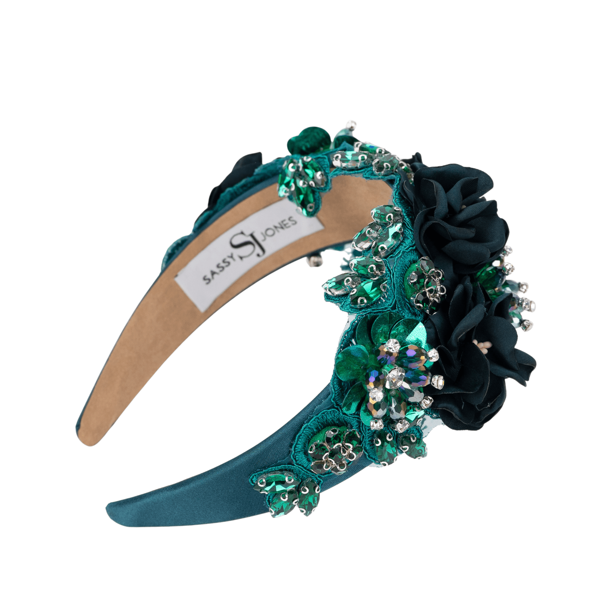 Astoria Regal Bloom Headband - Emerald,Headbands, Sassy Jones,