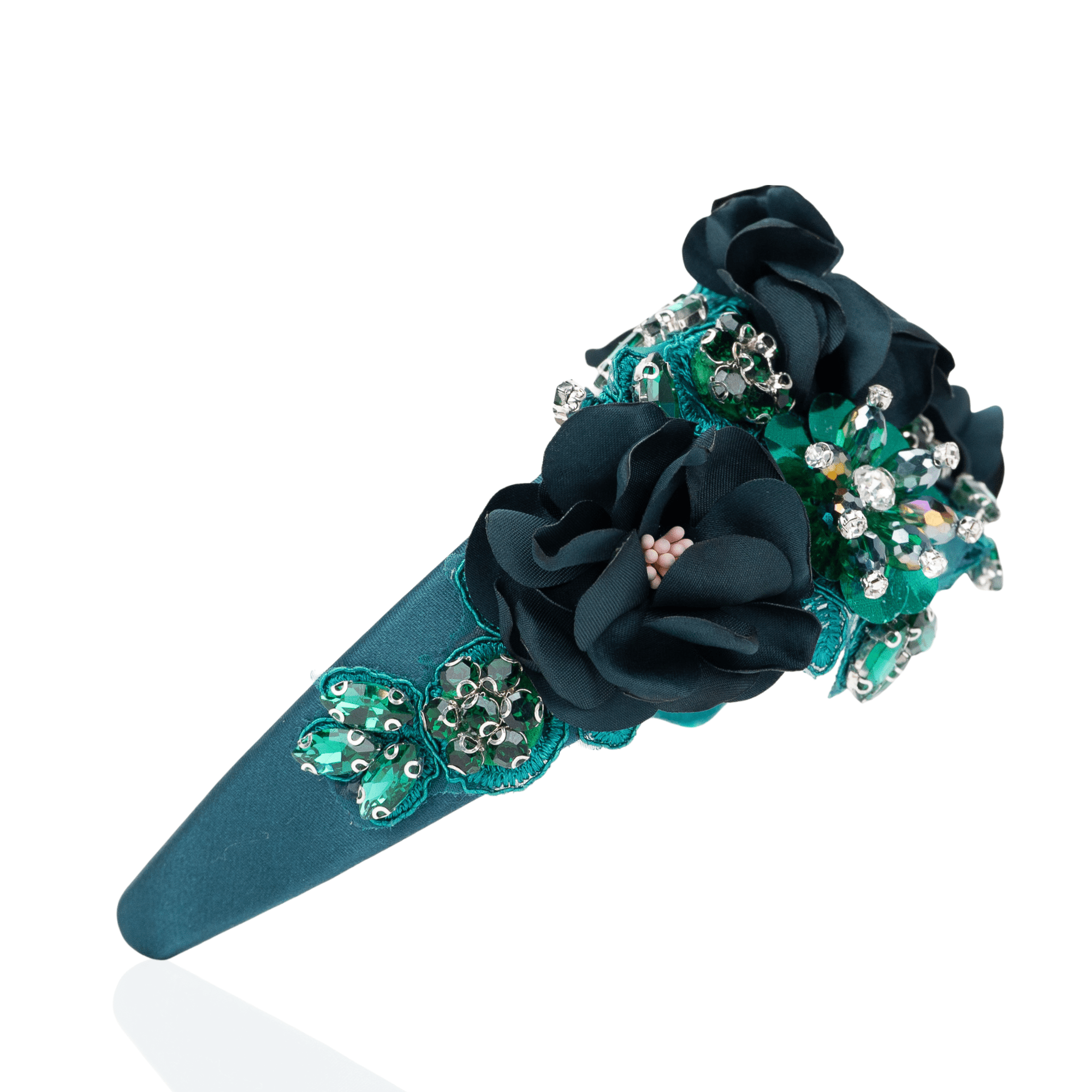 Astoria Regal Bloom Headband - Emerald,Headbands, Sassy Jones,