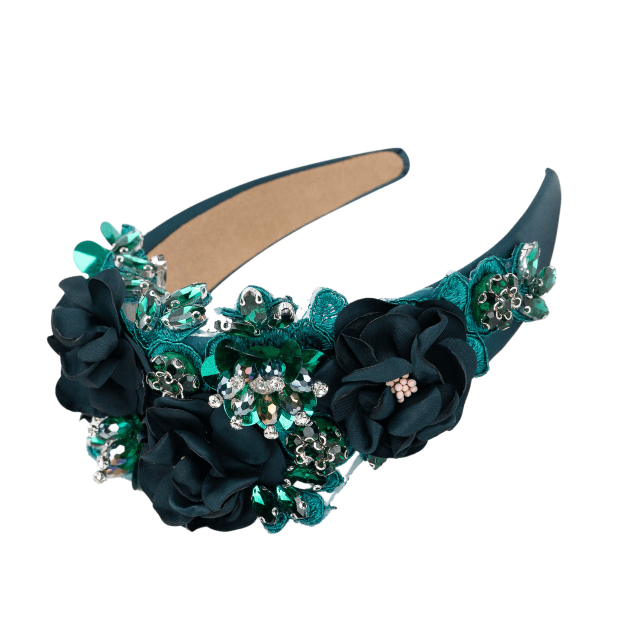 Astoria Regal Bloom Headband - Emerald,Headbands, Sassy Jones,