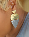 Hanna Hammered Heart Dangles,Earrings, Sassy Jones,