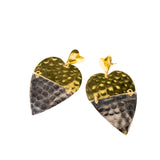 Hanna Hammered Heart Dangles,Earrings, Sassy Jones,