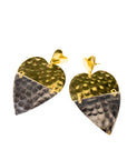 Hanna Hammered Heart Dangles,Earrings, Sassy Jones,