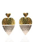 Hanna Hammered Heart Dangles,Earrings, Sassy Jones,