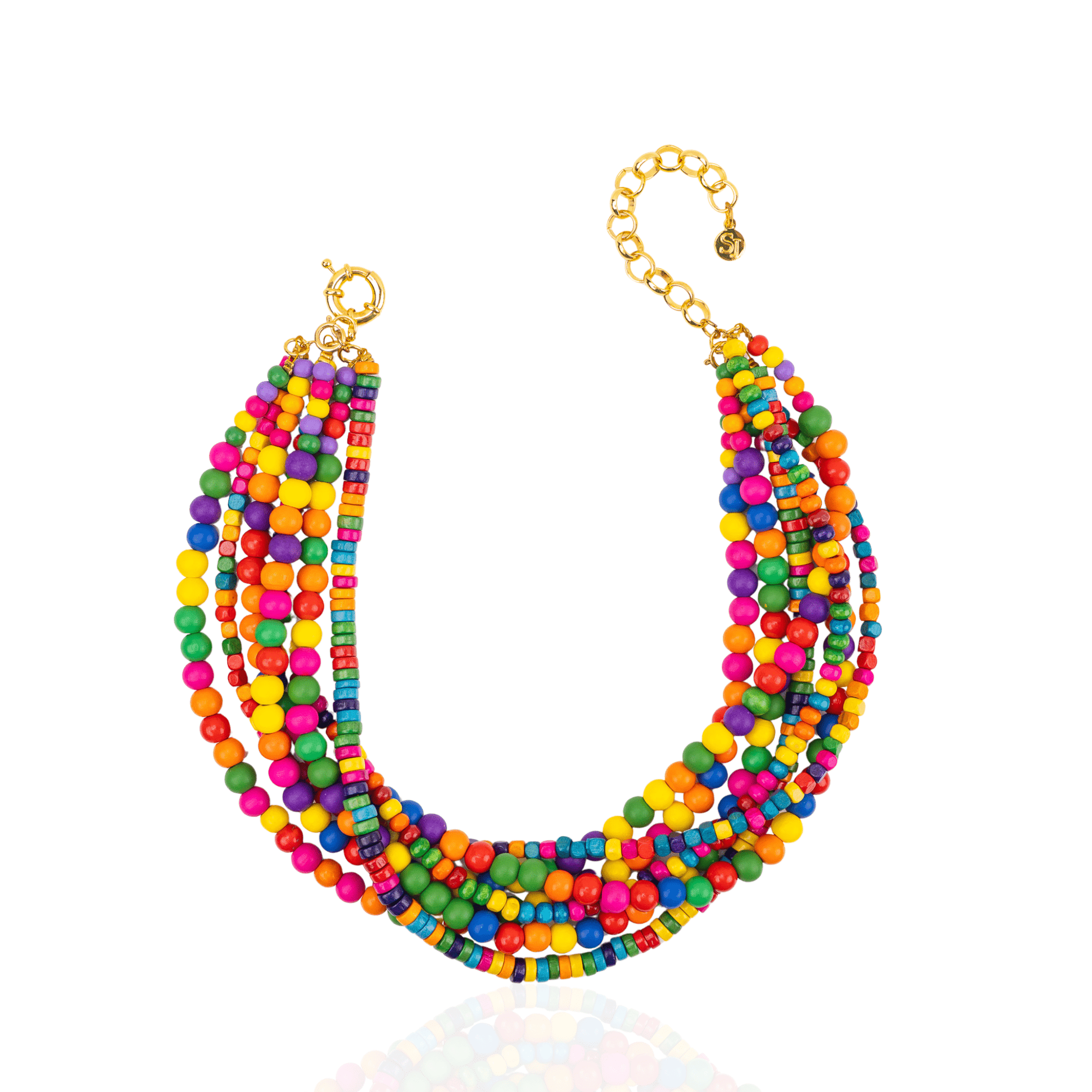 Ayoka Beaded 2 - in - 1 Cascading Chain - Confetti Pop,Necklaces, Sassy Jones,