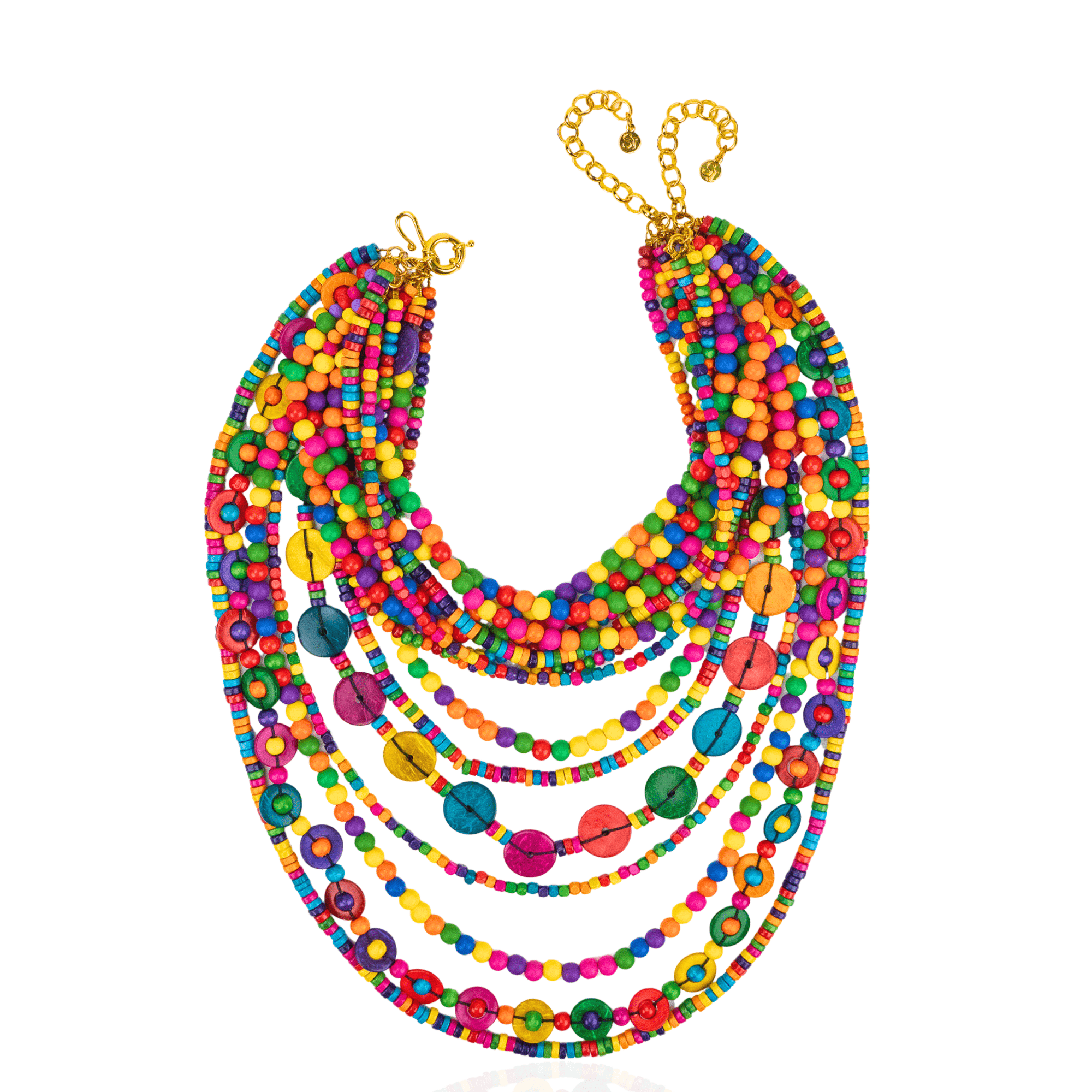 Ayoka Beaded 2 - in - 1 Cascading Chain - Confetti Pop,Necklaces, Sassy Jones,