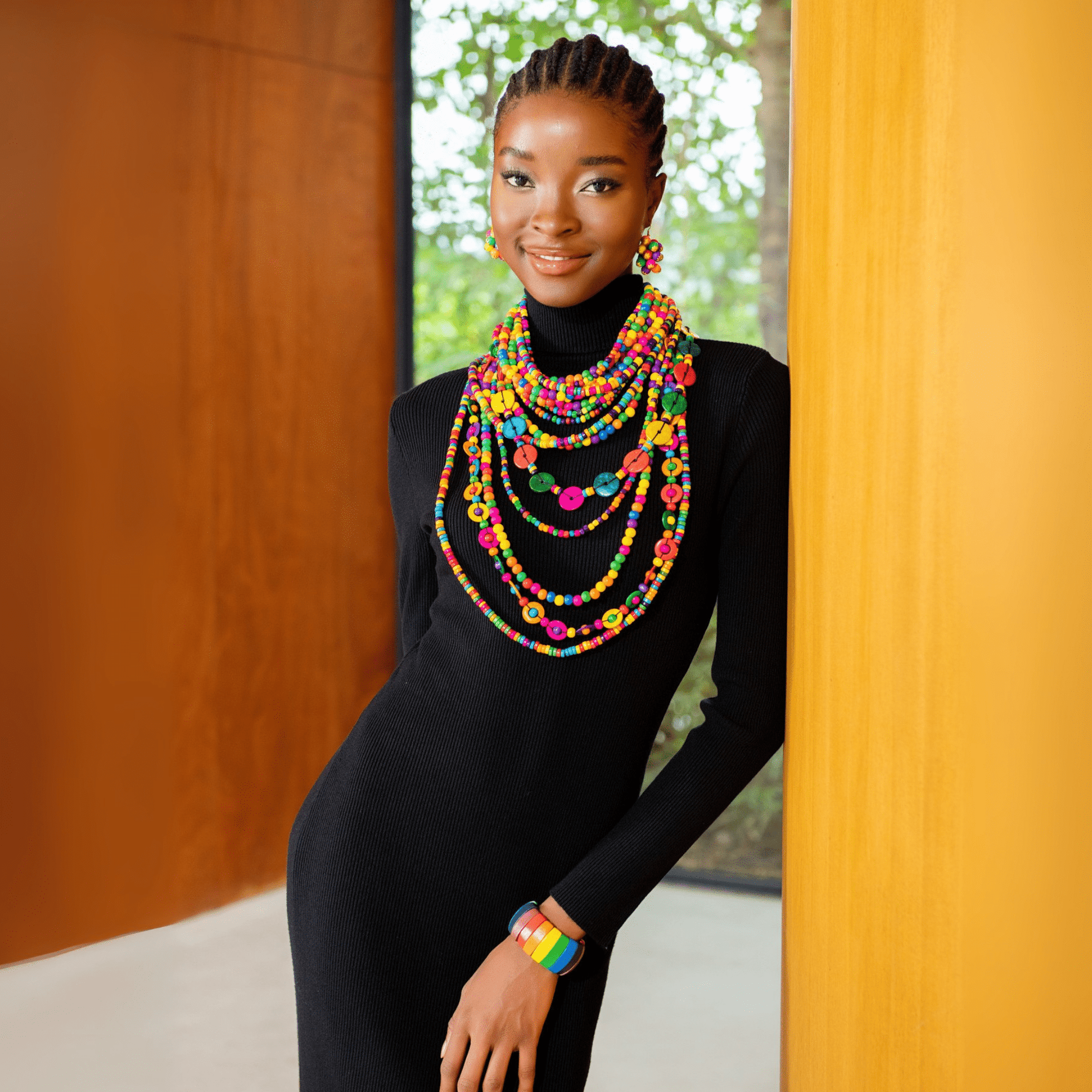 Ayoka Beaded 2 - in - 1 Cascading Chain - Confetti Pop,Necklaces, Sassy Jones,