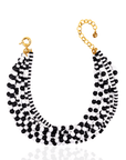 Ayoka Beaded 4 - in - 1 Cascading Chain – Black & White,Necklaces, Sassy Jones,