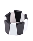 Ayoka Chunky Stretch Geometric Bracelet - Black & White,Bracelets, Sassy Jones,