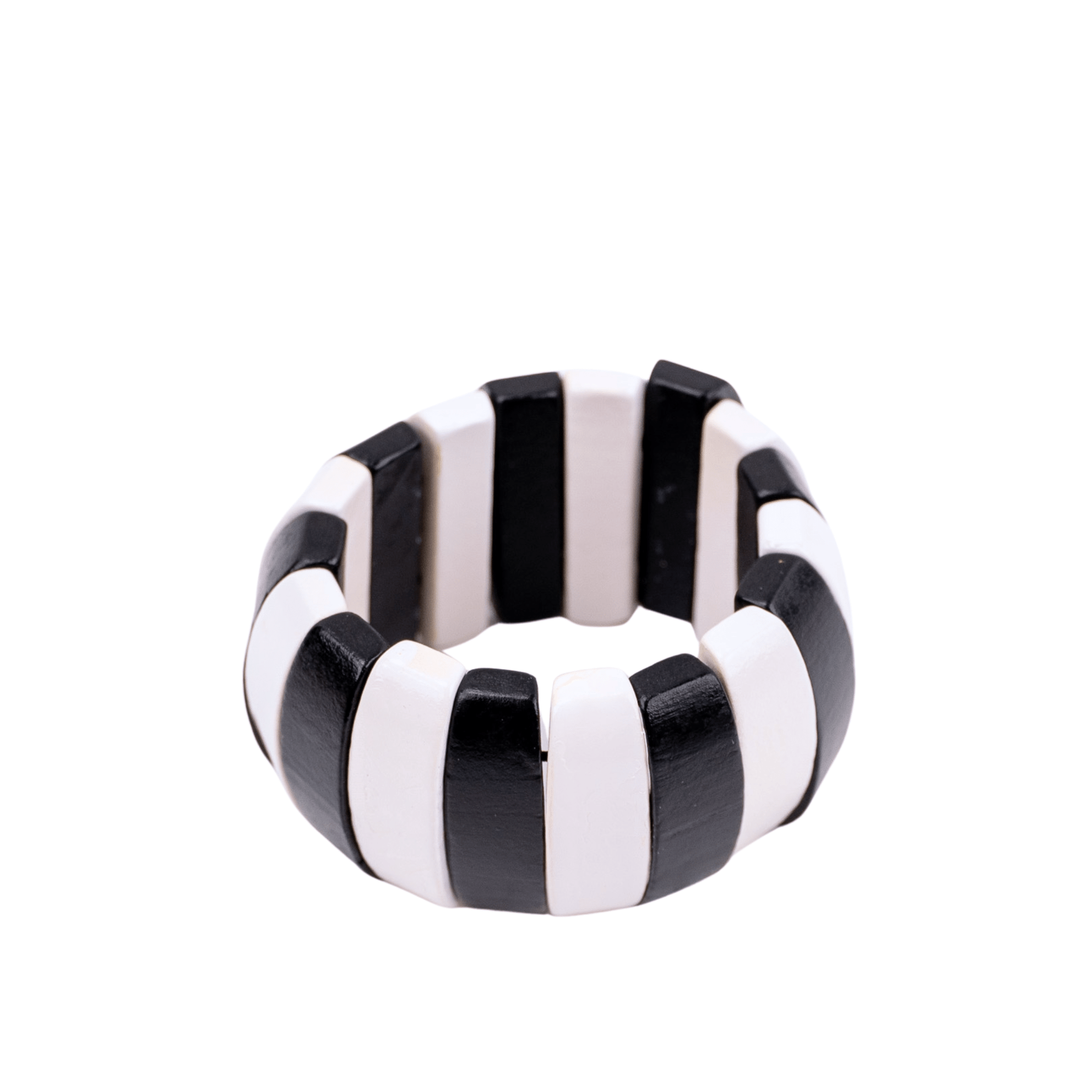 Ayoka Chunky Stretch Statement Bracelet - Black &amp; White,Bracelets, Sassy Jones,