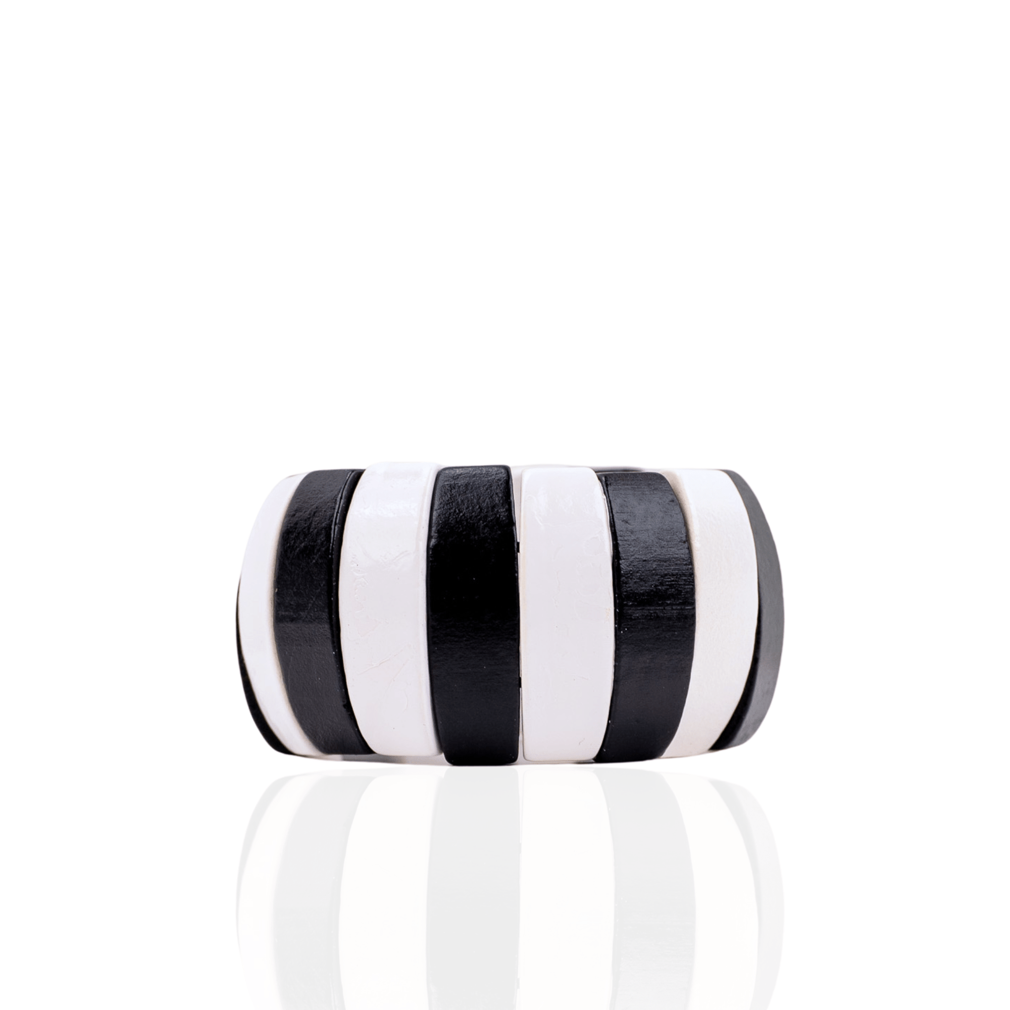 Ayoka Chunky Stretch Statement Bracelet - Black & White,Bracelets, Sassy Jones,