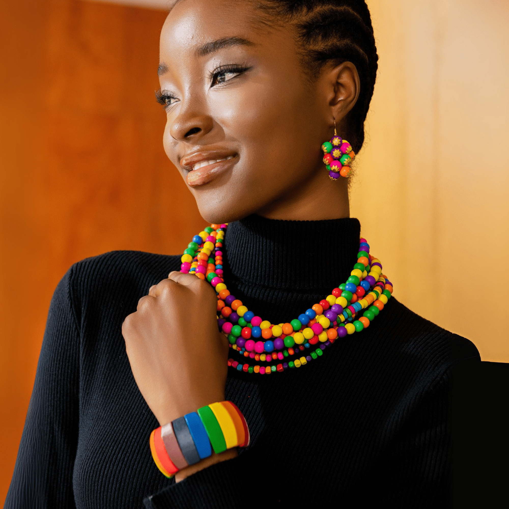 Ayoka Stretch Chunky Bracelet - Confetti Pop,Bracelets, Sassy Jones,